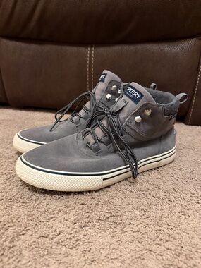 Sperry Top Sider Suede Wool Hi Top Waterproof Sneakers Men’s Size 11 Gray 22654
